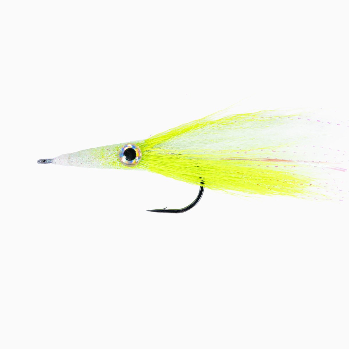 Dark Matter Bucktail Teasers - Triangle | Chartreuse/White