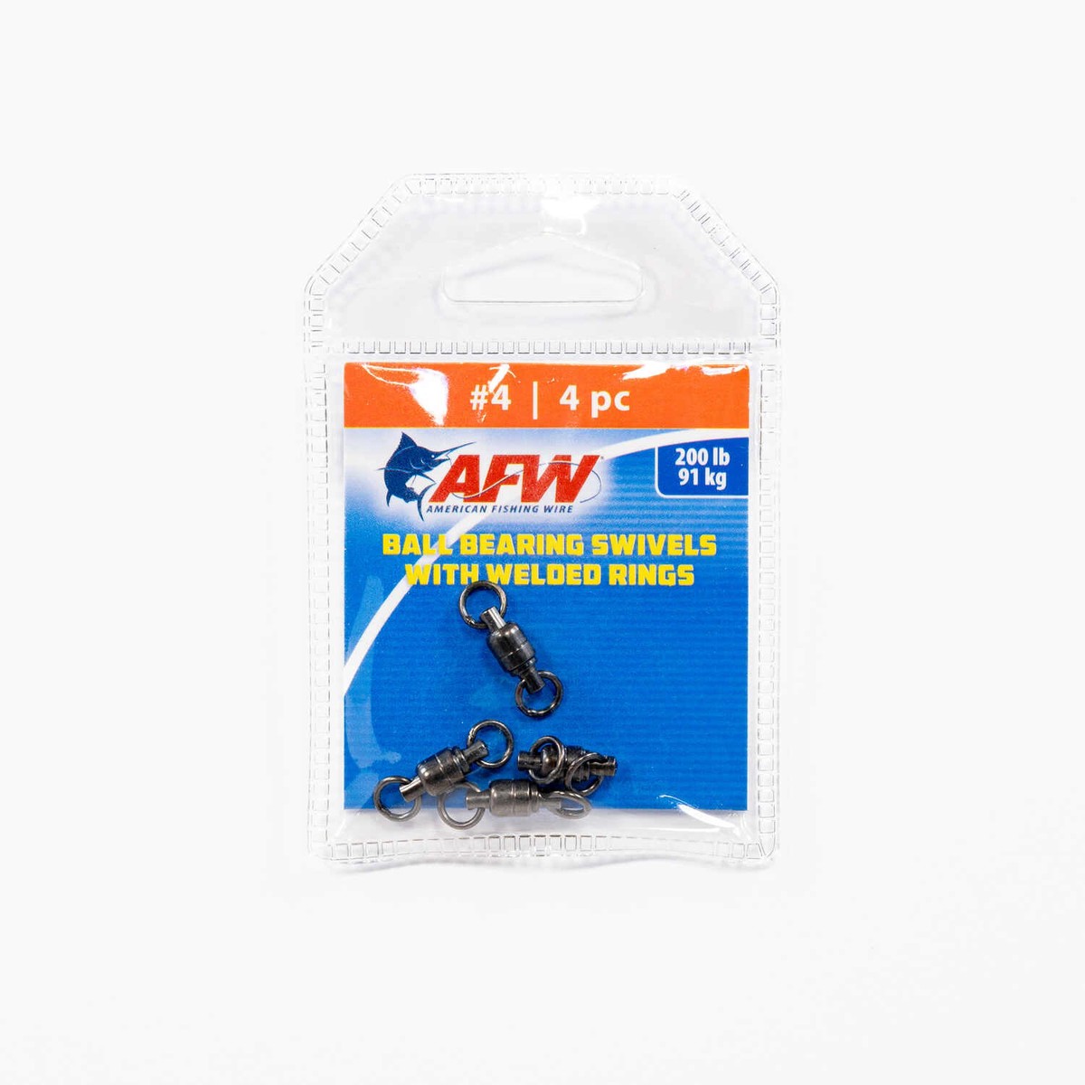 American Fishing Wire Ball Bearing Swivels with Welded Rings - #4 - 200lb