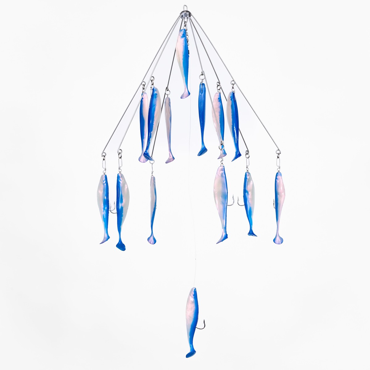 9er's Lures 6 Arm Tube or Shad Umbrella Rig - 6 Arm Shad | Blue Back